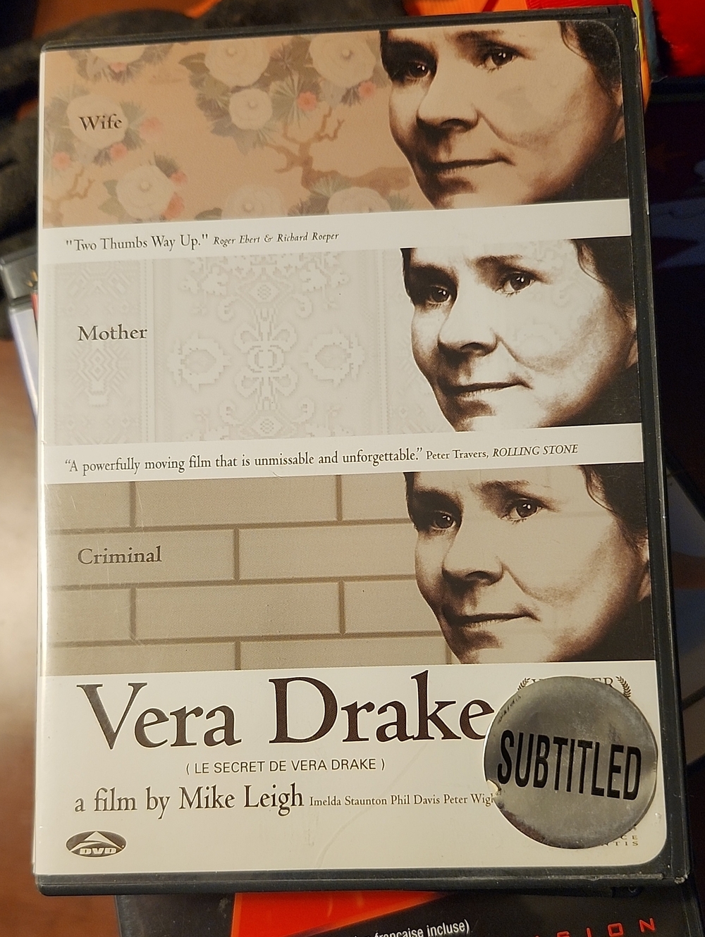 Vera Drake Subtitled DVD